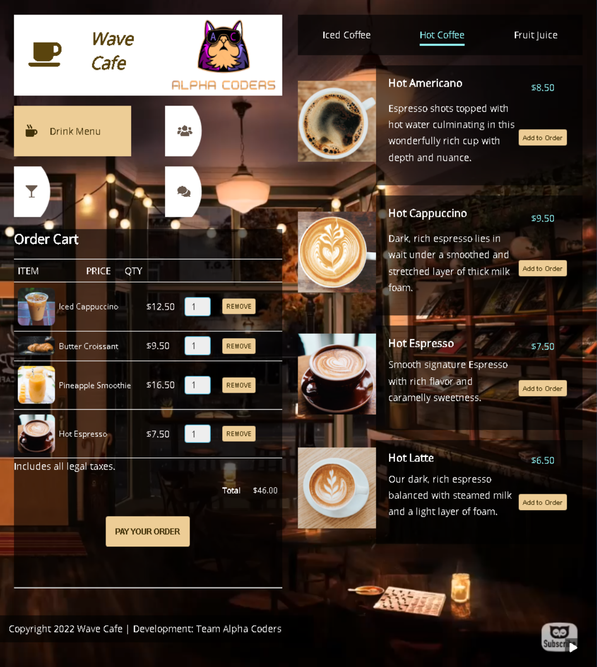 Wave Cafe E-Commerce